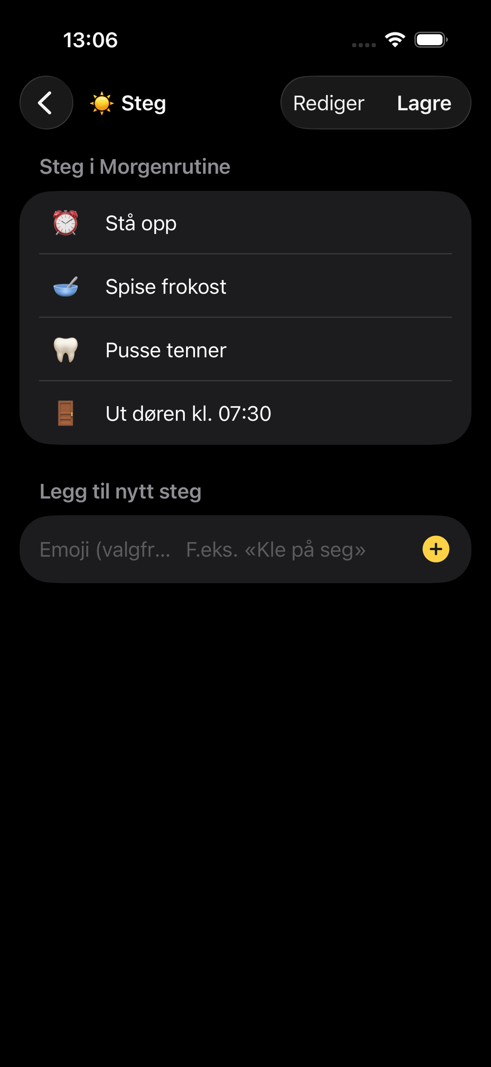 Edit routine steps